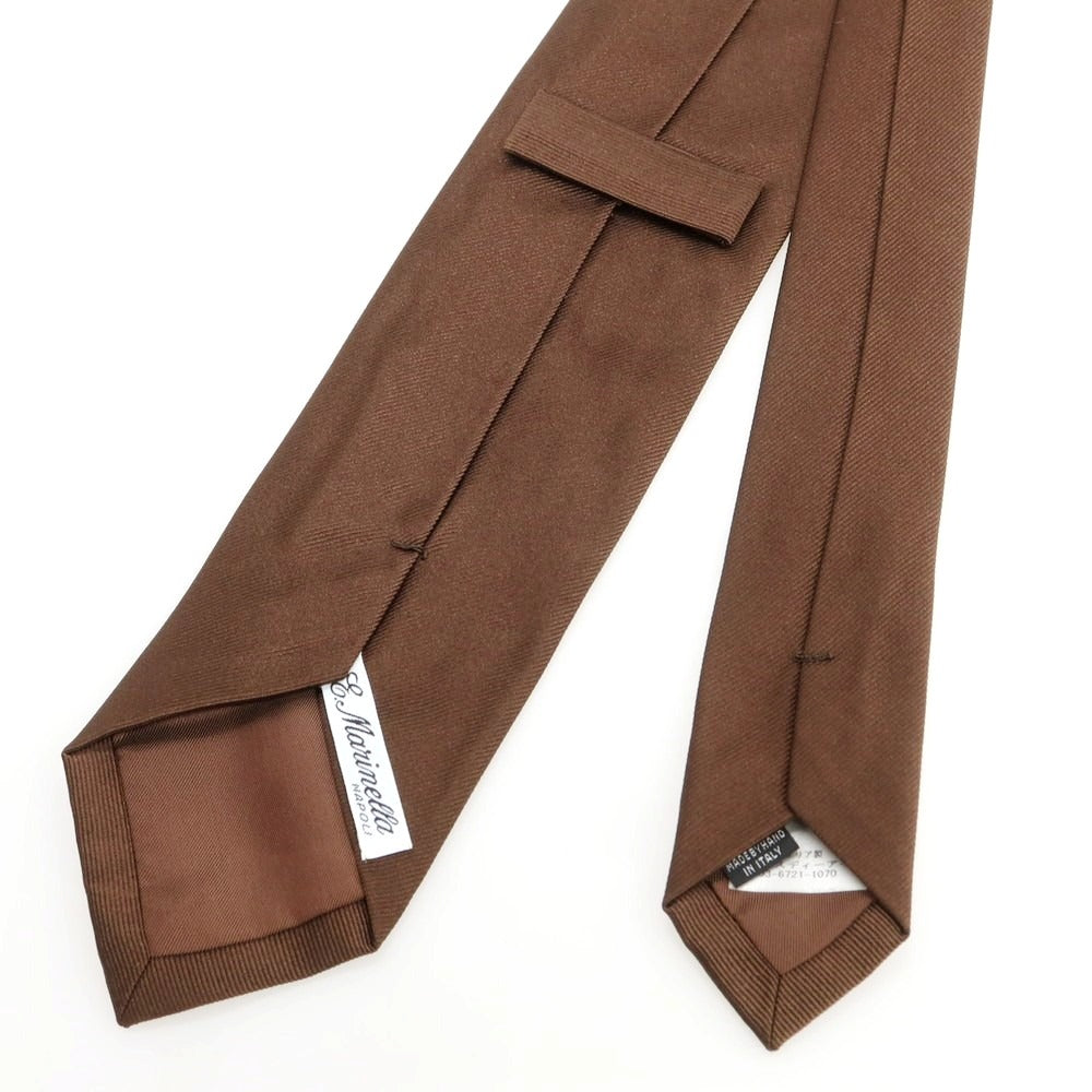 【中古】マリネッラ E.MARINELLA シルク 無地ネクタイ ブラウン【 状態ランクD 】【 メンズ 】