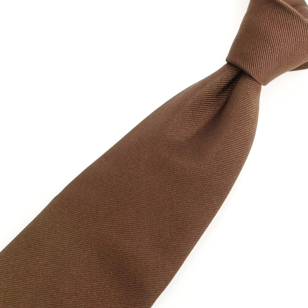 【中古】マリネッラ E.MARINELLA シルク 無地ネクタイ ブラウン【 状態ランクD 】【 メンズ 】