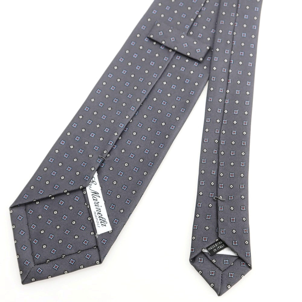 【中古】マリネッラ E.MARINELLA シルク 小紋柄ネクタイ グレー【 状態ランクB 】【 メンズ 】
