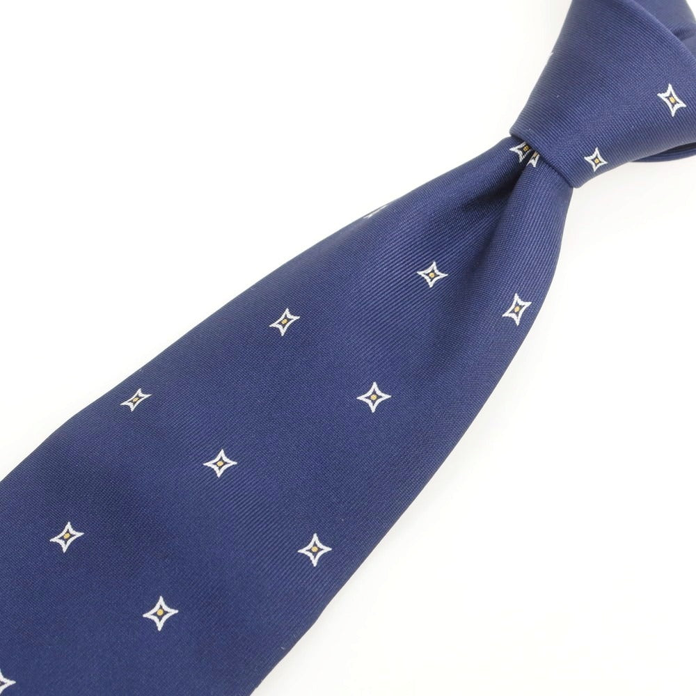 【中古】マリネッラ E.MARINELLA セッテピエゲ シルク 小紋柄ネクタイ ネイビー【 状態ランクC 】【 メンズ 】