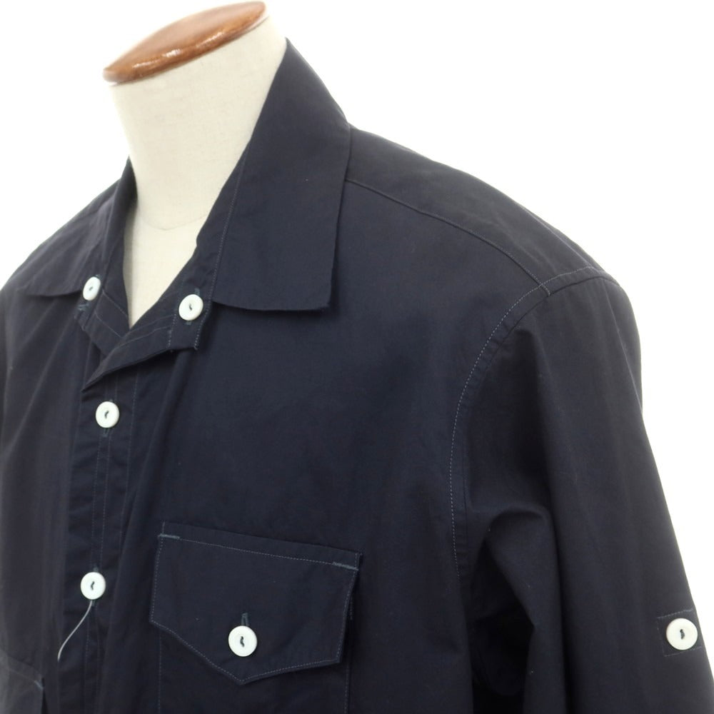 【中古】ポストオーバーオールズ POST OVERALLS 2025年春夏 コットン カジュアルシャツ ネイビー【 M 】【 状態ランクB 】【 メンズ 】