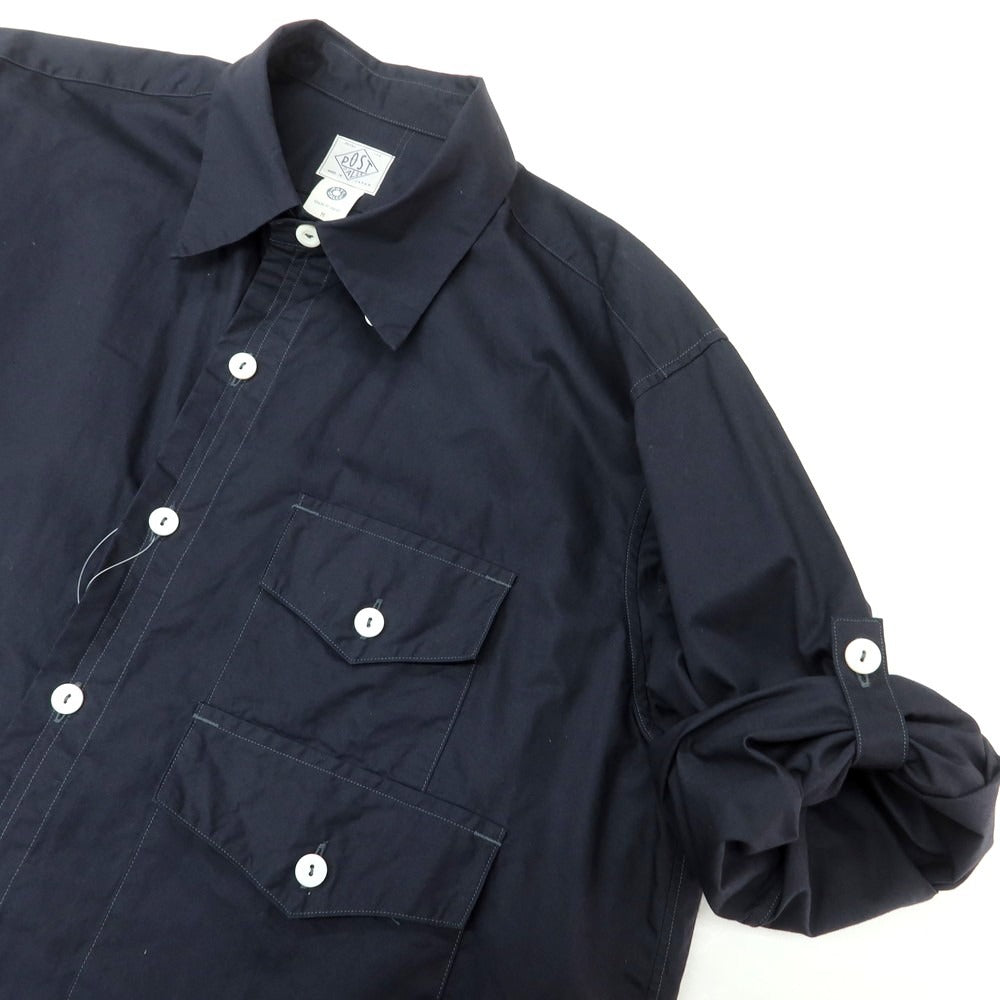 【中古】ポストオーバーオールズ POST OVERALLS 2025年春夏 コットン カジュアルシャツ ネイビー【 M 】【 状態ランクB 】【 メンズ 】
