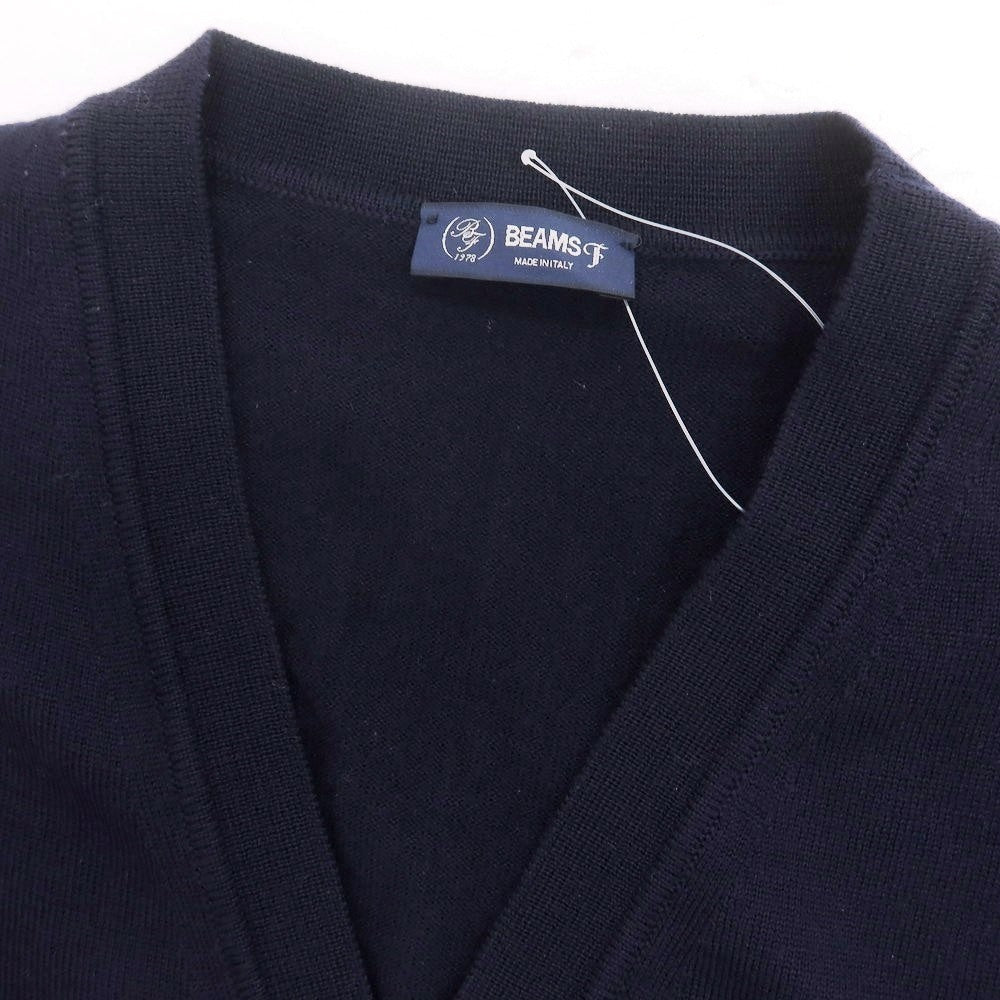 【中古】ビームスエフ BEAMS F ハイゲージ ウール カーディガン ネイビー【 44 】【 状態ランクC 】【 メンズ 】