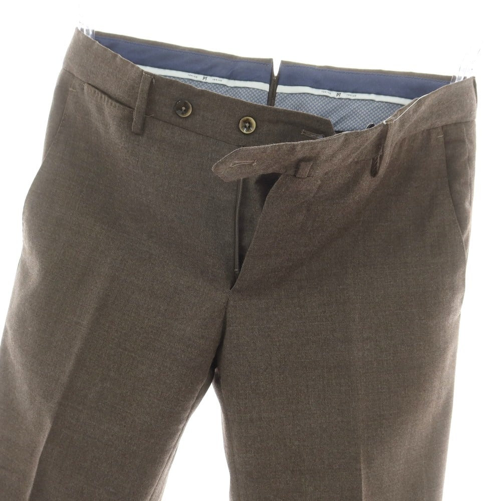 【中古】ピーティートリノ PT TORINO ストレッチウール ドレススラックスパンツ グレーブラウン【 44 】【 状態ランクA 】【 メンズ 】