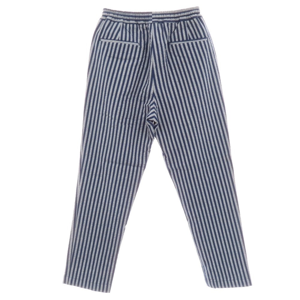 【中古】ブリリア1949 BRIGLIA 1949 ストレッチ コットンナイロン シアサッカー ストライプ イージーパンツ ネイビーxグレー【 44 】【 状態ランクA 】【 メンズ 】