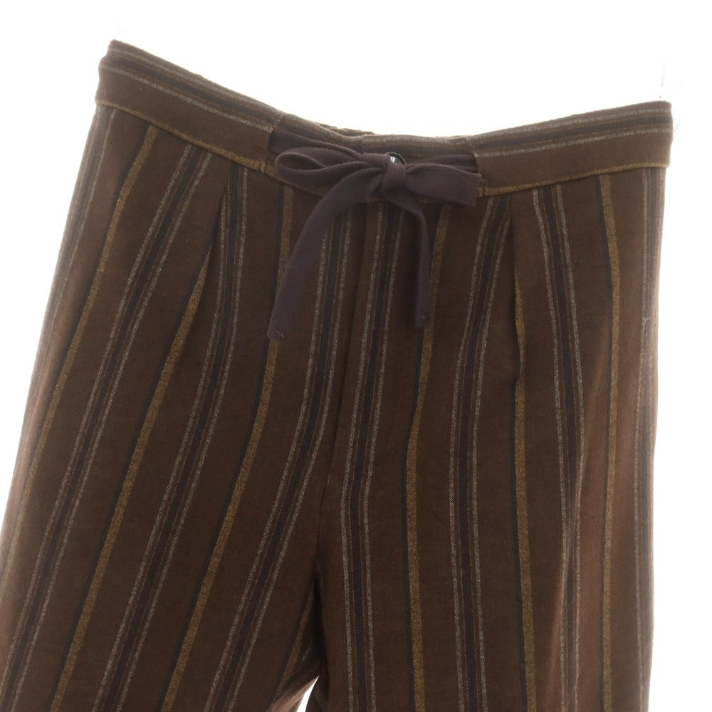 【中古】エストネーション ESTNATION ポリエステルレーヨン ストライプ イージーパンツ ブラウンxグレー【 S 】【 状態ランクB 】【 メンズ 】