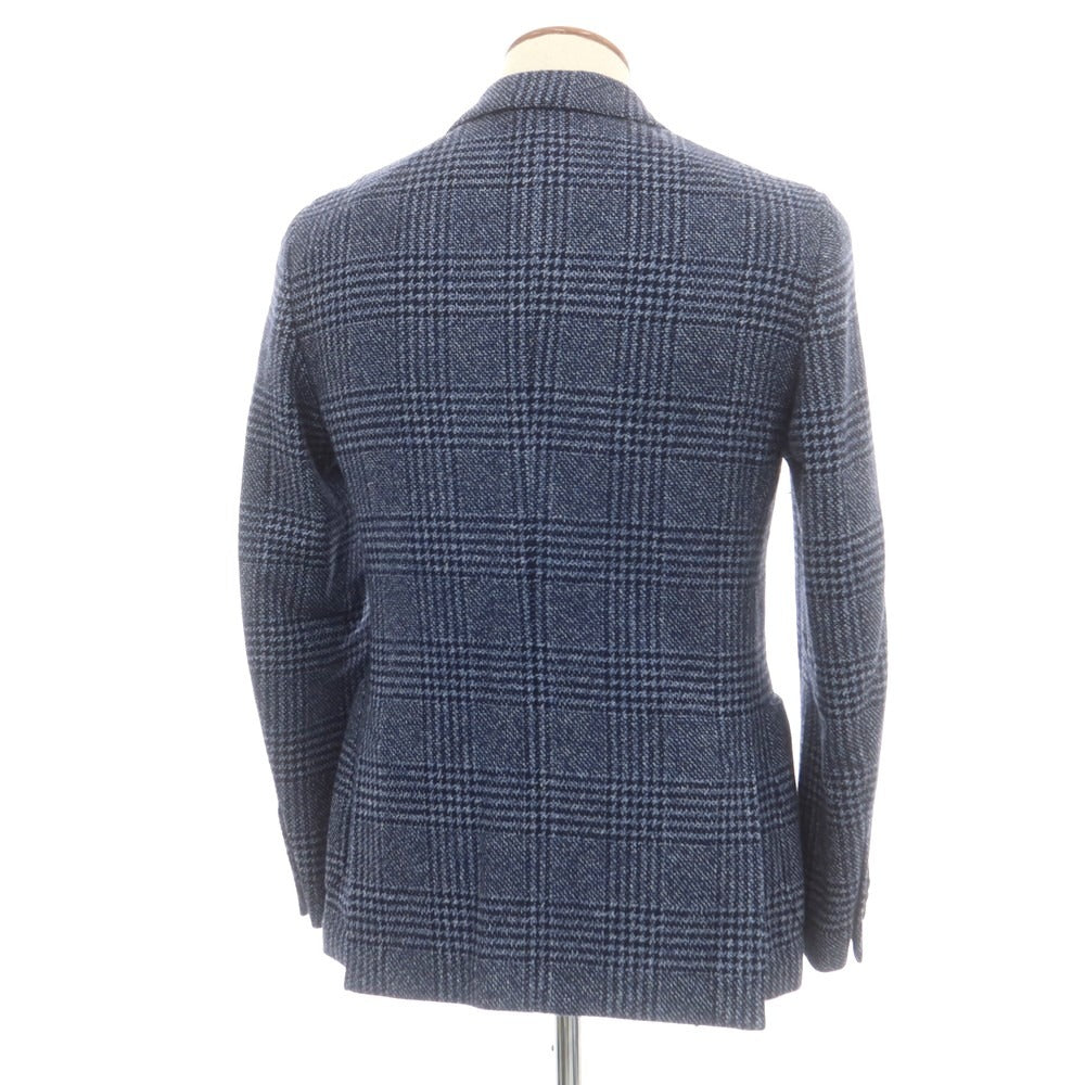 【中古】ラルディーニ LARDINI ウール チェック カジュアルジャケット ブルーxネイビー【 46 】【 状態ランクC 】【 メンズ 】