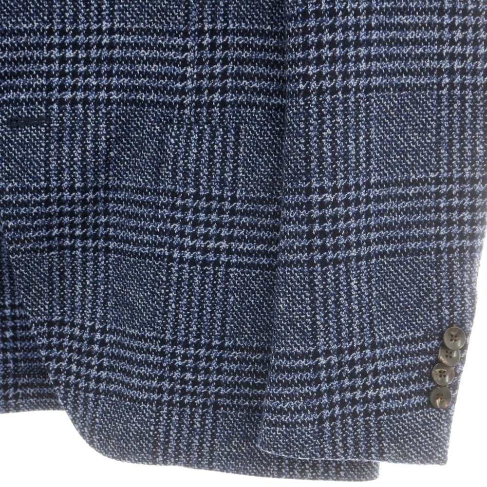 【中古】ラルディーニ LARDINI ウール チェック カジュアルジャケット ブルーxネイビー【 46 】【 状態ランクC 】【 メンズ 】