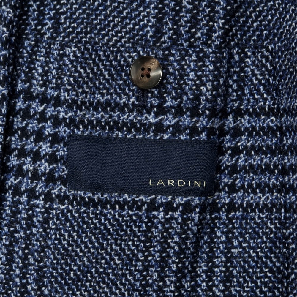 【中古】ラルディーニ LARDINI ウール チェック カジュアルジャケット ブルーxネイビー【 46 】【 状態ランクC 】【 メンズ 】