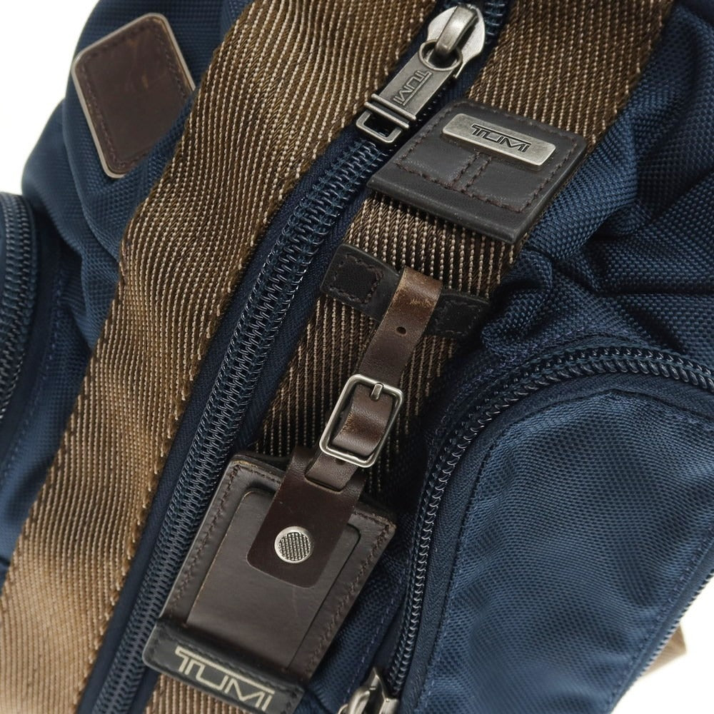 【中古】トゥミ TUMI バリスティックナイロン×レザー ボディバッグ ライトネイビーxブラウン【 状態ランクB 】【 メンズ 】