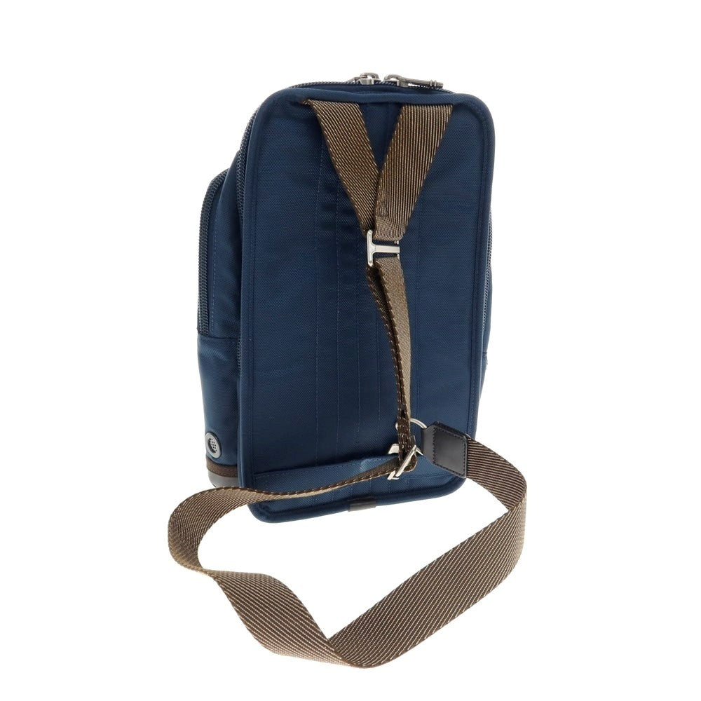 【中古】トゥミ TUMI バリスティックナイロン×レザー ボディバッグ ライトネイビーxブラウン【 状態ランクB 】【 メンズ 】