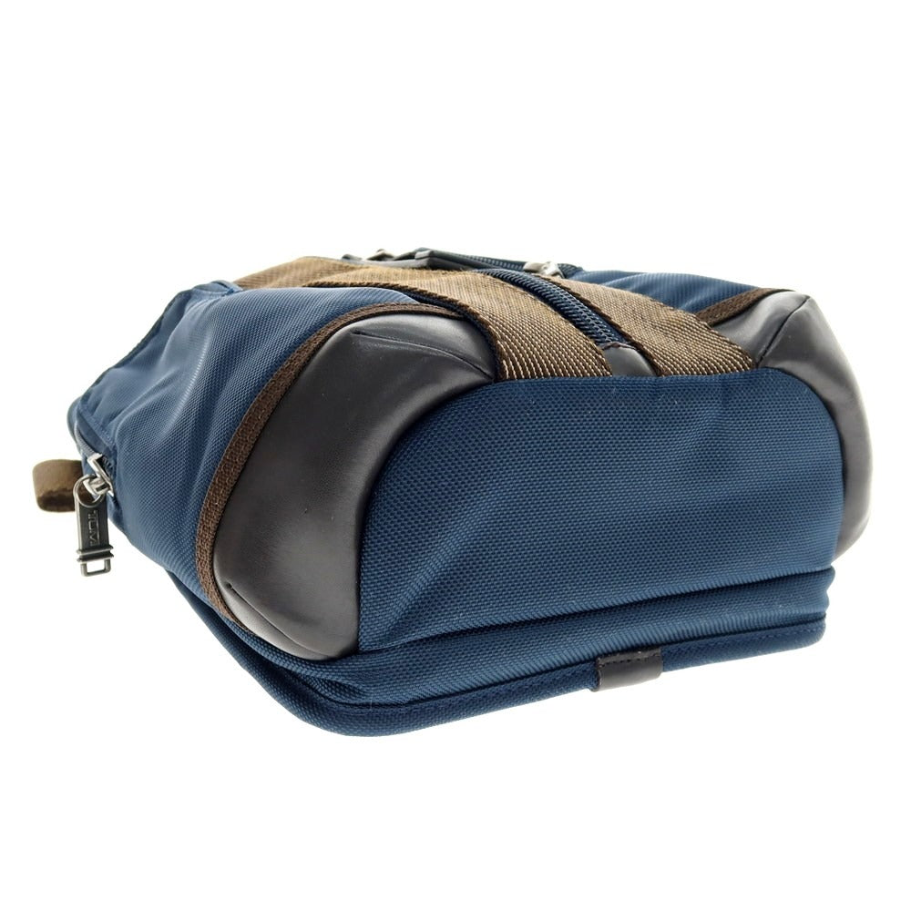 【中古】トゥミ TUMI バリスティックナイロン×レザー ボディバッグ ライトネイビーxブラウン【 状態ランクB 】【 メンズ 】
