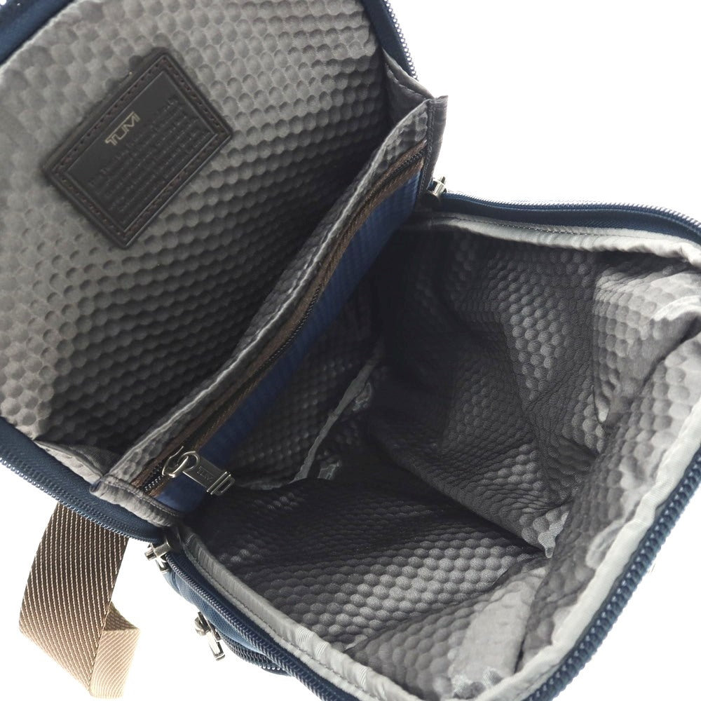 【中古】トゥミ TUMI バリスティックナイロン×レザー ボディバッグ ライトネイビーxブラウン【 状態ランクB 】【 メンズ 】