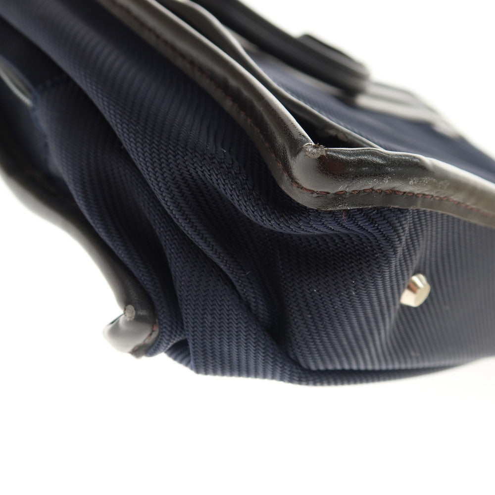 【中古】サムソナイト Samsonite 2WAY ナイロン×レザー ブリーフケース ネイビーxダークブラウン【 状態ランクC 】【 メンズ 】