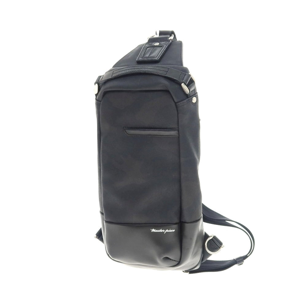 【中古】マスターピース MASTER PIECE ポリ塩化ビニル×カウレザー カモフラ柄 ワンショルダー ボディバッグ ブラック【 状態ランクB 】【 メンズ 】