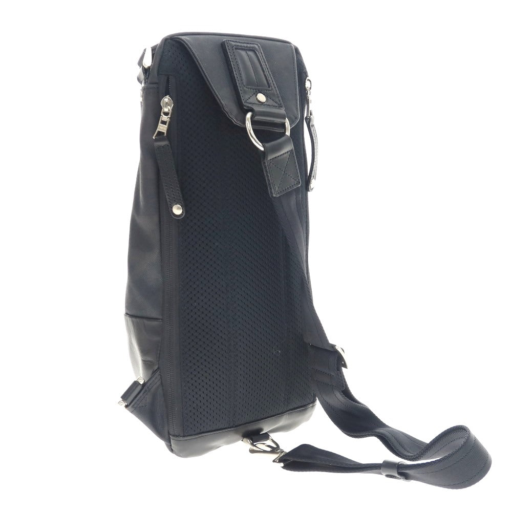 【中古】マスターピース MASTER PIECE ポリ塩化ビニル×カウレザー カモフラ柄 ワンショルダー ボディバッグ ブラック【 状態ランクB 】【 メンズ 】