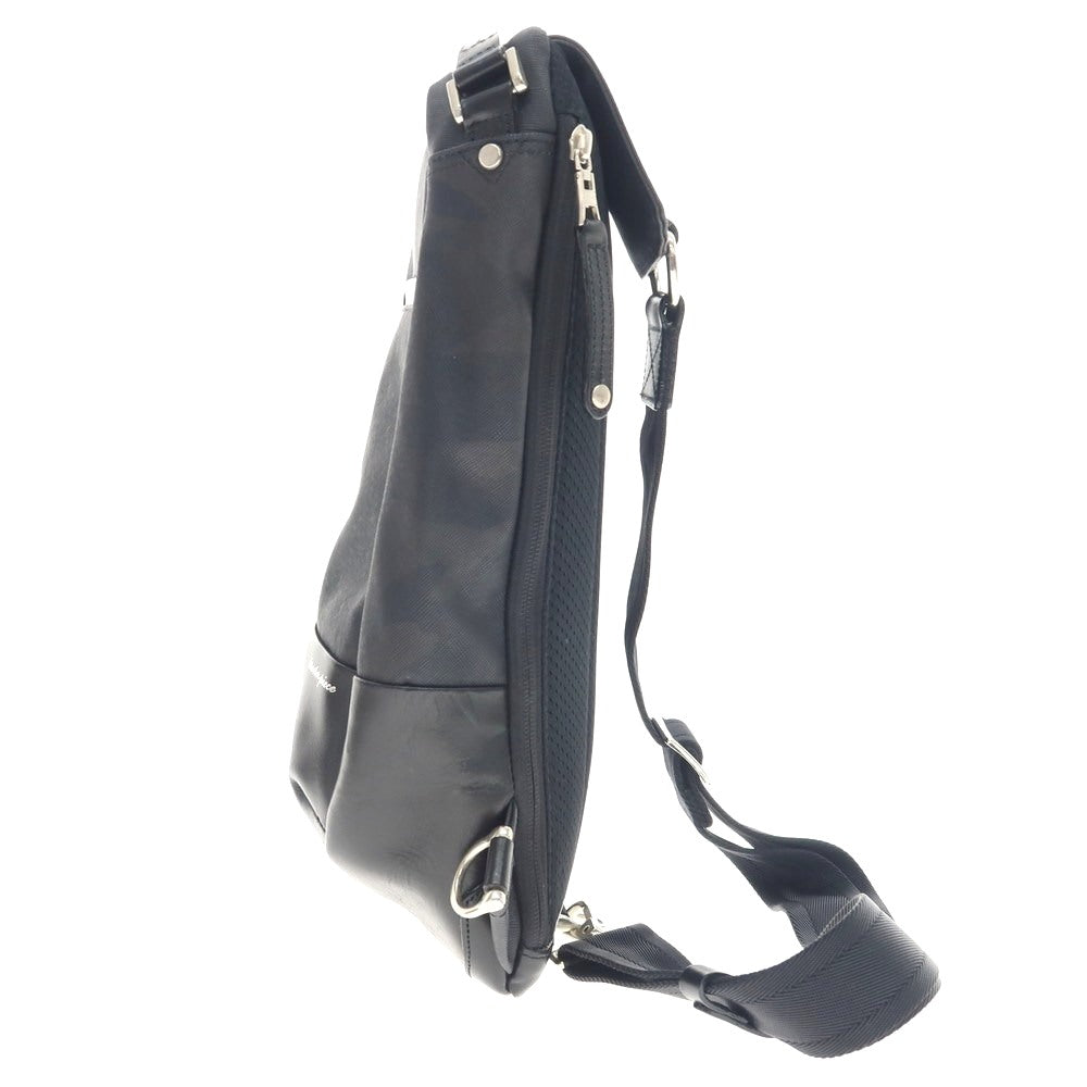 【中古】マスターピース MASTER PIECE ポリ塩化ビニル×カウレザー カモフラ柄 ワンショルダー ボディバッグ ブラック【 状態ランクB 】【 メンズ 】