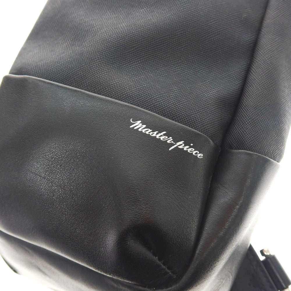 【中古】マスターピース MASTER PIECE ポリ塩化ビニル×カウレザー カモフラ柄 ワンショルダー ボディバッグ ブラック【 状態ランクB 】【 メンズ 】