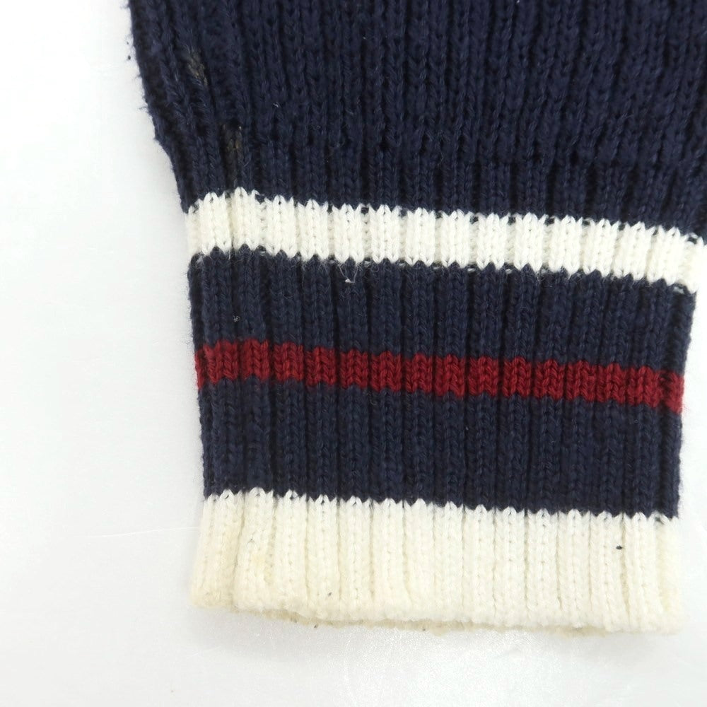 【中古】ラコステ LACOSTE コットンポリエステル Vネック プルオーバーニット ネイビー【 2 】【 状態ランクC 】【 メンズ 】