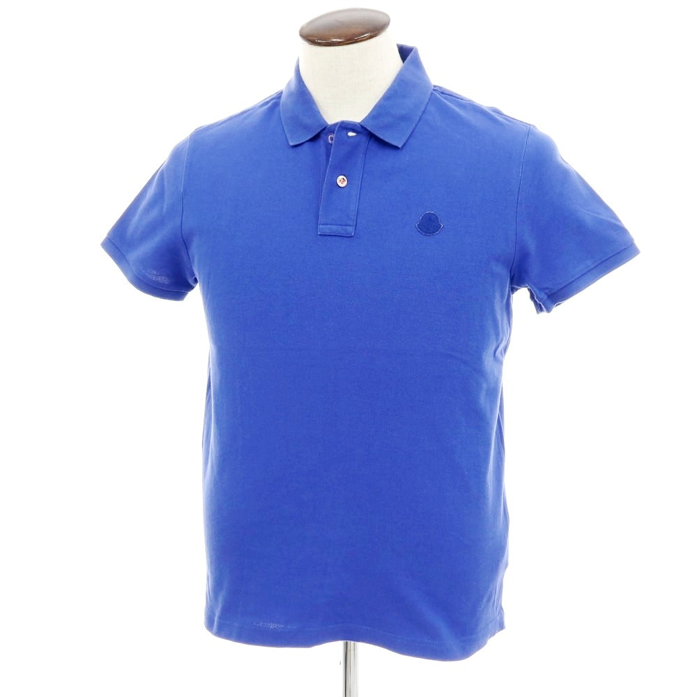 【中古】モンクレール MONCLER 鹿の子コットン 半袖ポロシャツ ブルー【 L 】【 状態ランクC 】【 メンズ 】