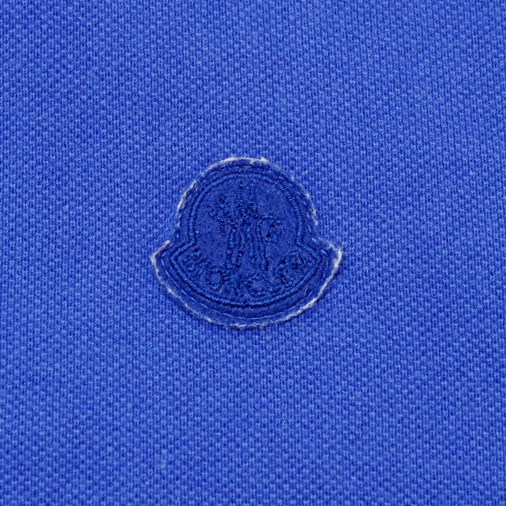 【中古】モンクレール MONCLER 鹿の子コットン 半袖ポロシャツ ブルー【 L 】【 状態ランクC 】【 メンズ 】