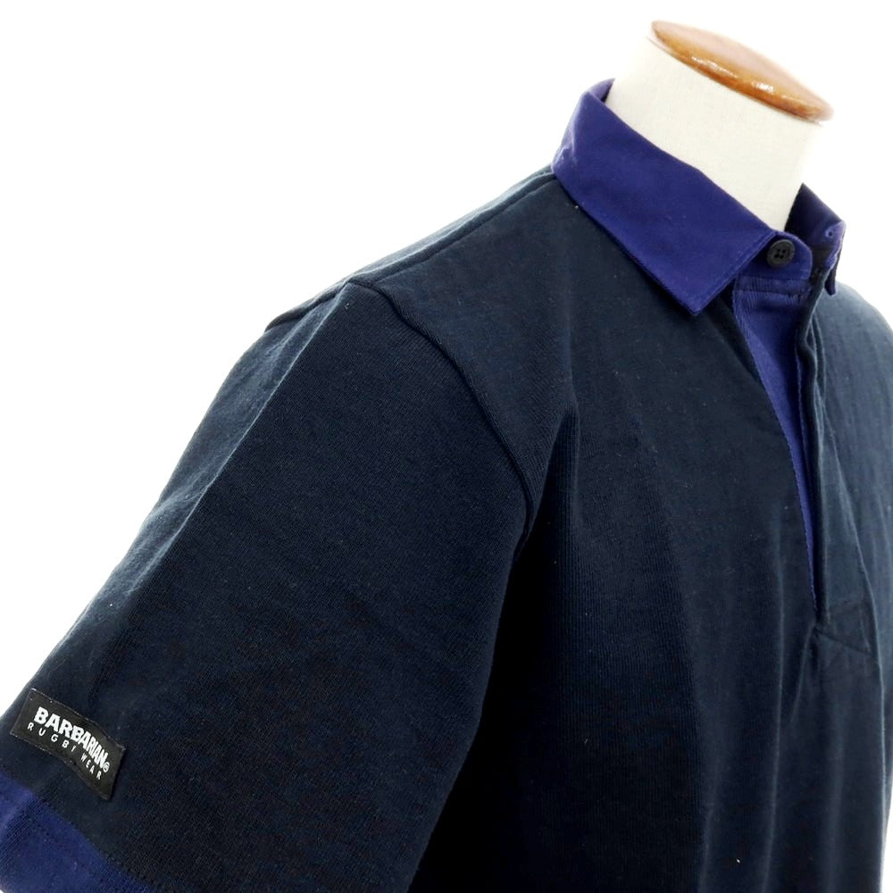 【中古】バーバリアン Barbarian ヘビーオンスコットン 半袖ポロシャツ ネイビー【 M 】【 状態ランクC 】【 メンズ 】