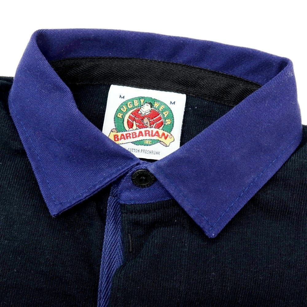 【中古】バーバリアン Barbarian ヘビーオンスコットン 半袖ポロシャツ ネイビー【 M 】【 状態ランクC 】【 メンズ 】