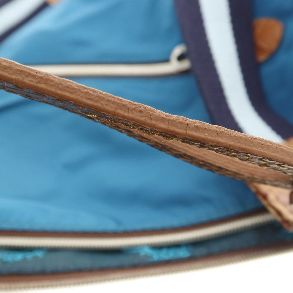 【中古】オロビアンコ Orobianco 2way ナイロンアクリル クロコ 型押し レザー ショルダーバッグ ブルーxブラウン【 状態ランクC 】【 メンズ 】