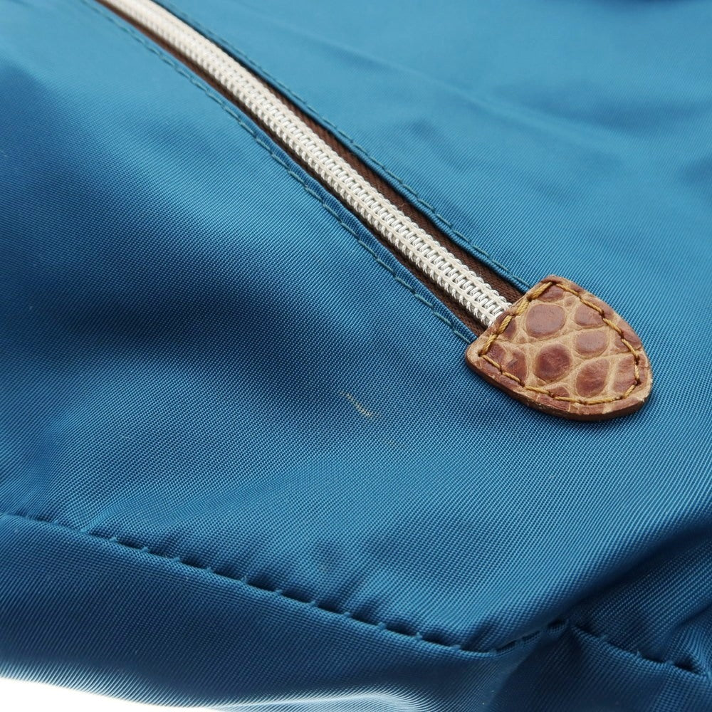 【中古】オロビアンコ Orobianco 2way ナイロンアクリル クロコ 型押し レザー ショルダーバッグ ブルーxブラウン【 状態ランクC 】【 メンズ 】