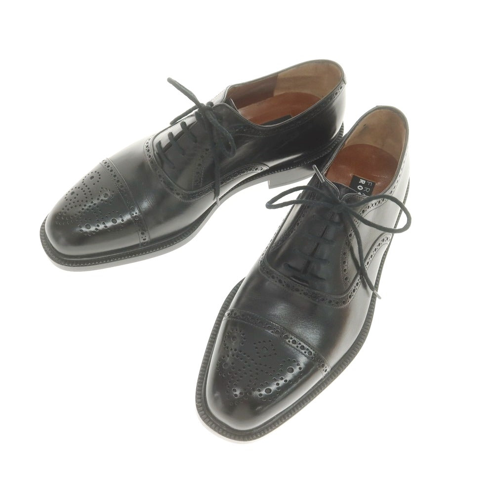 【中古】フラテッリ ロセッティ FRATELLI ROSSETTI セミブローグ ドレスシューズ ブラック【 7 】【 状態ランクA 】【 メンズ 】