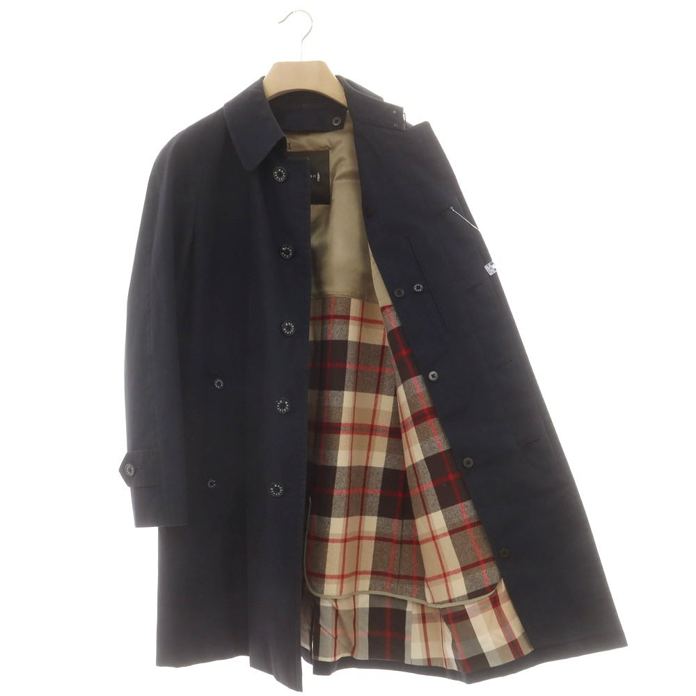 【中古】マッキントッシュ ロンドン MACKINTOSH LONDON ポリウレタンコーティングコットン ステンカラーコート ネイビー【 M 】【 状態ランクC 】【 メンズ 】
