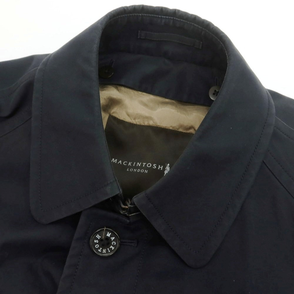 【中古】マッキントッシュ ロンドン MACKINTOSH LONDON ポリウレタンコーティングコットン ステンカラーコート ネイビー【 M 】【 状態ランクC 】【 メンズ 】
