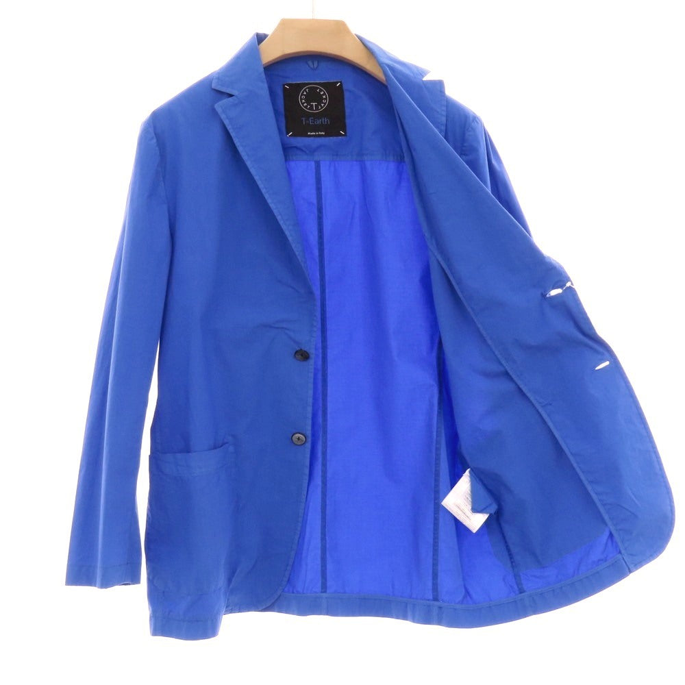 【中古】ティージャケット T-JACKET T-Earth ストレッチ コットン 2B カジュアルジャケット ブルー【 M 】【 状態ランクC 】【 メンズ 】