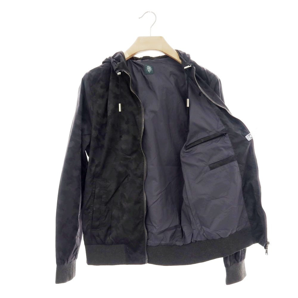 【中古】イレブンティ eleventy ナイロン カモフラ ダブルジップ フーデッドブルゾン グレー【 S 】【 状態ランクC 】【 メンズ 】