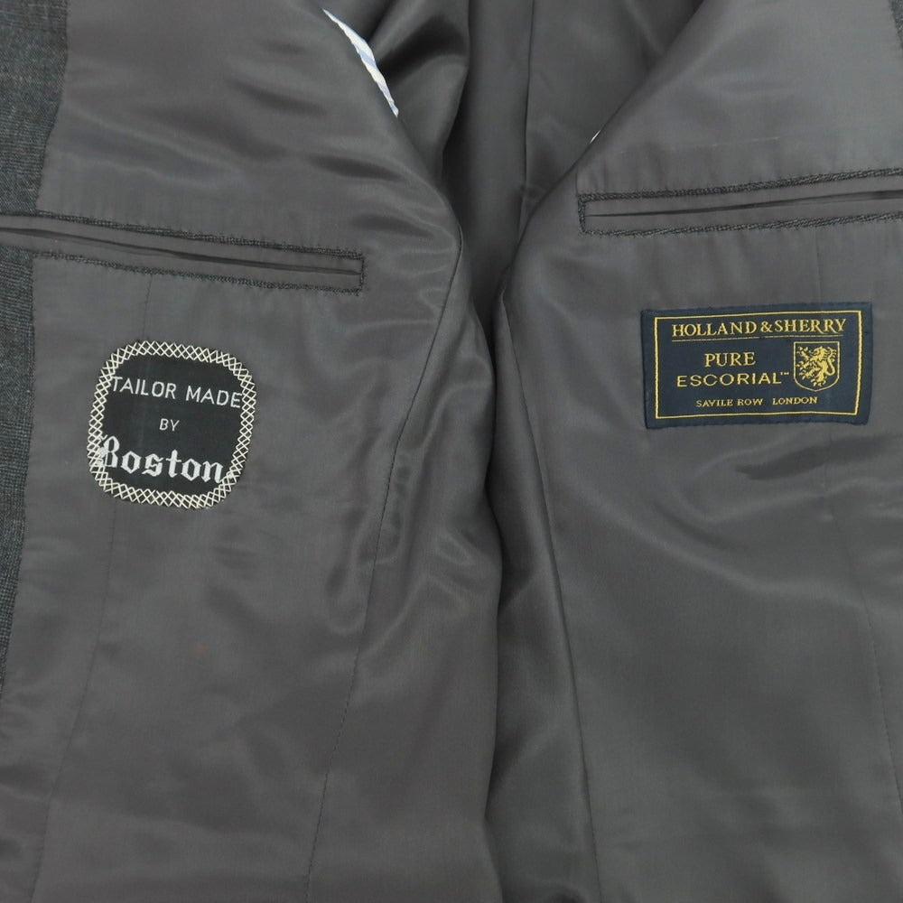 【中古】ボストンテーラー BOSTON TAILOR ウール スリーピース 3つボタンスーツ ダークグレー【 表記なし(S位) 】【 状態ランクB 】【 メンズ 】