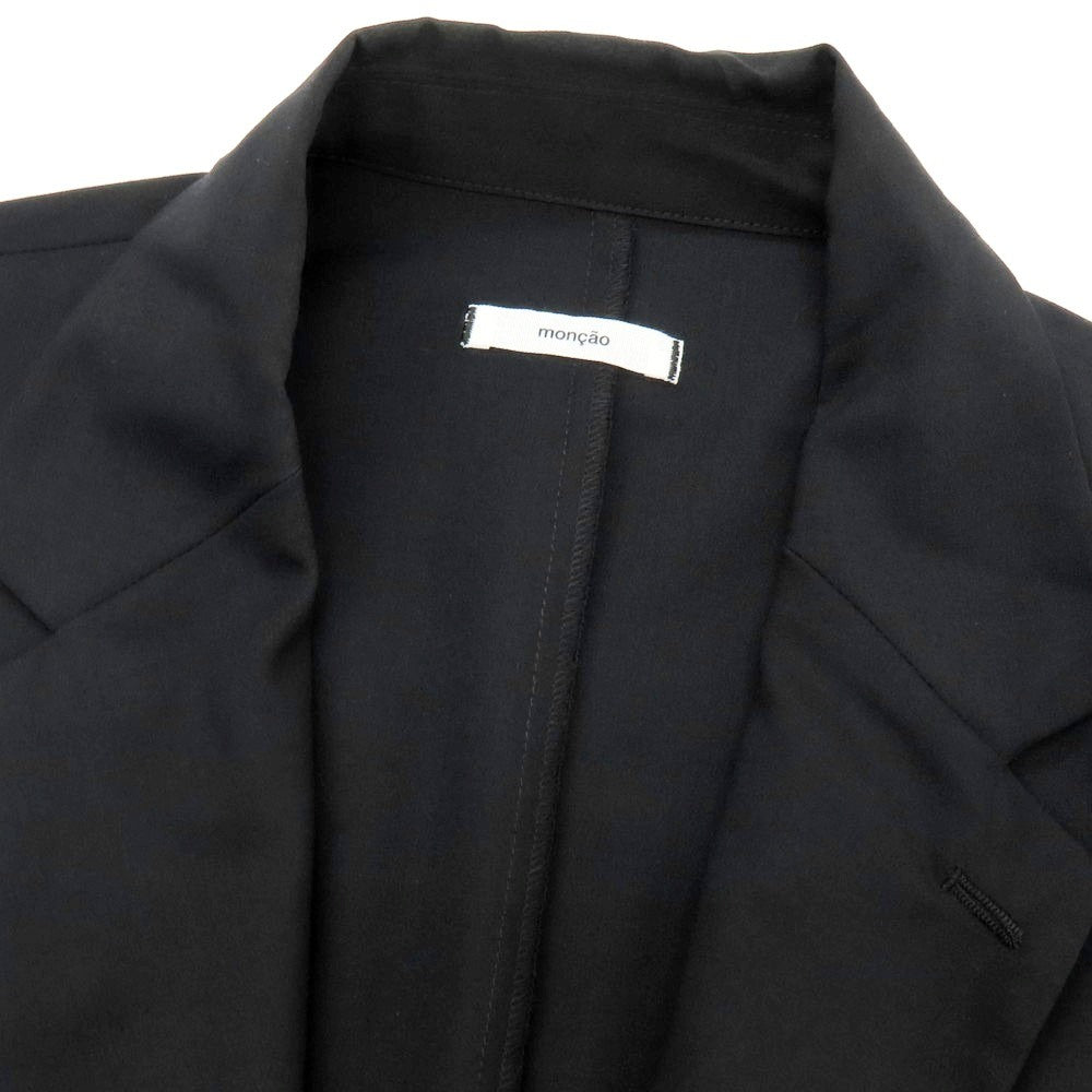 【中古】モンサオ moncao ストレッチ ウールシルク 2B カジュアルジャケット ブラック【 S 】【 状態ランクC 】【 メンズ 】