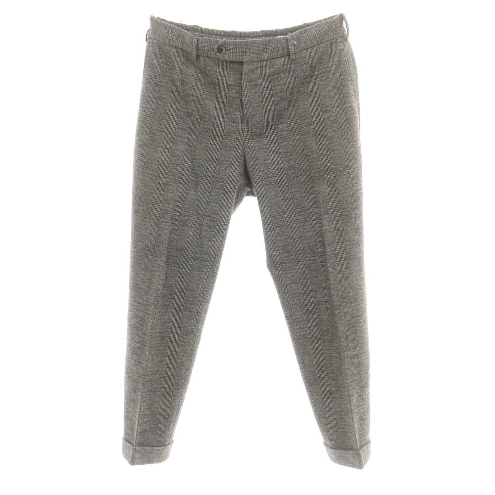 【中古】ピーティートリノ PT TORINO レーヨンナイロン ジャージー グレンチェック イージースラックスパンツ グレー系【 50 】【 状態ランクC 】【 メンズ 】