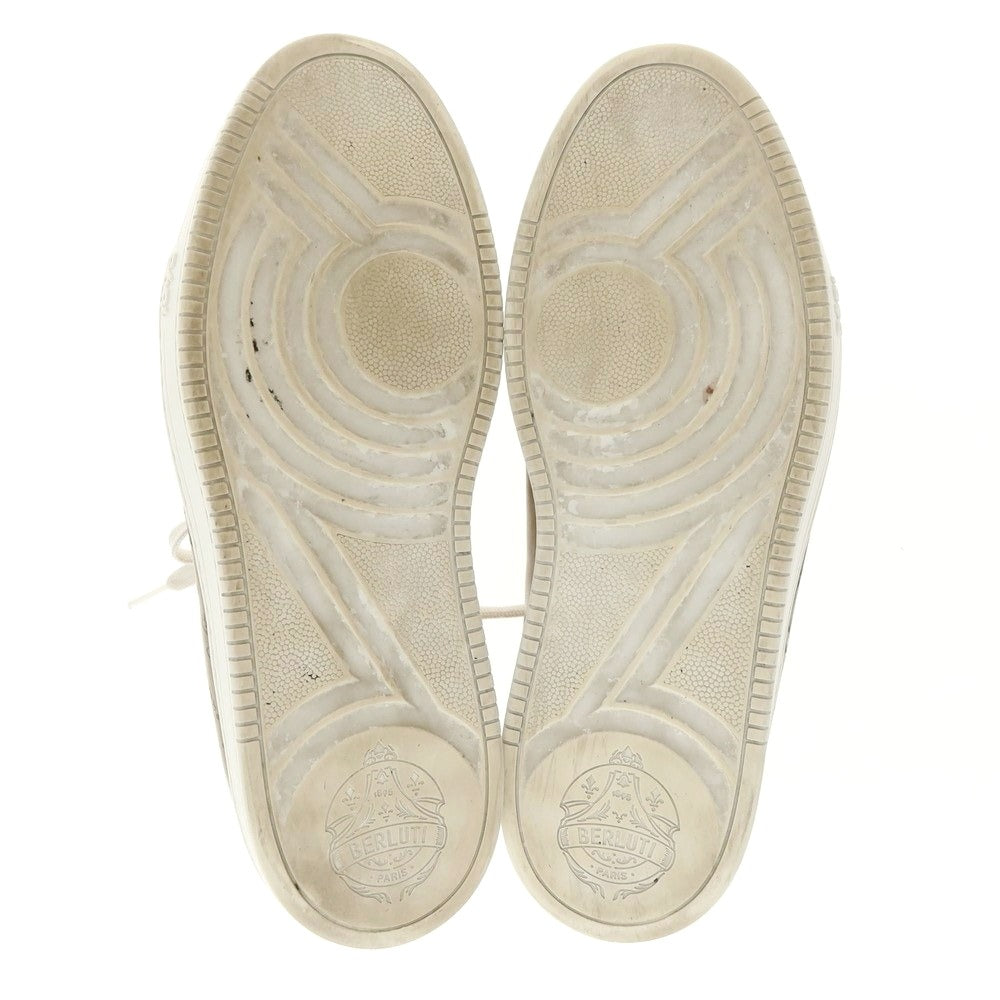 【中古】ベルルッティ Berluti カリグラフィー レザー スニーカー ベージュ【 6 1/2 】【 状態ランクB 】【 メンズ 】