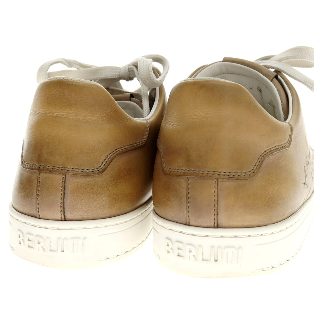 【中古】ベルルッティ Berluti カリグラフィー レザー スニーカー ベージュ【 6 1/2 】【 状態ランクB 】【 メンズ 】