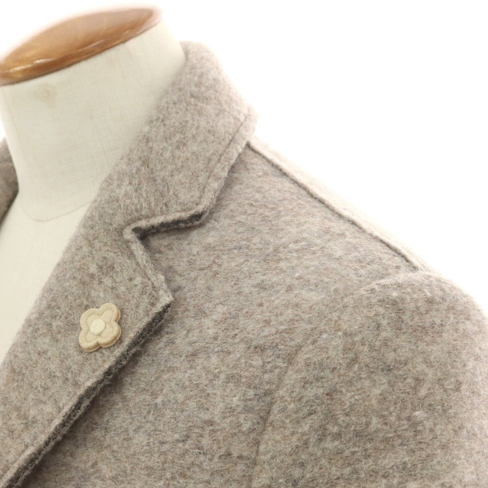 【中古】ラルディーニ LARDINI ×DAIZ ウールポリエステルジャージー チェスターフィールドコート グレージュ系【 48 】【 状態ランクC 】【 メンズ 】