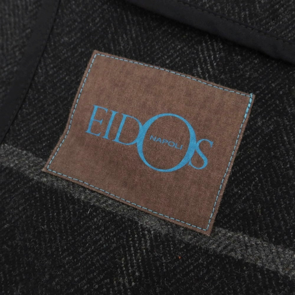 【中古】エイドス Eidos ウールカシミヤ チェック チェスターフィールドコート チャコールグレー【 44 】【 状態ランクA 】【 メンズ 】
