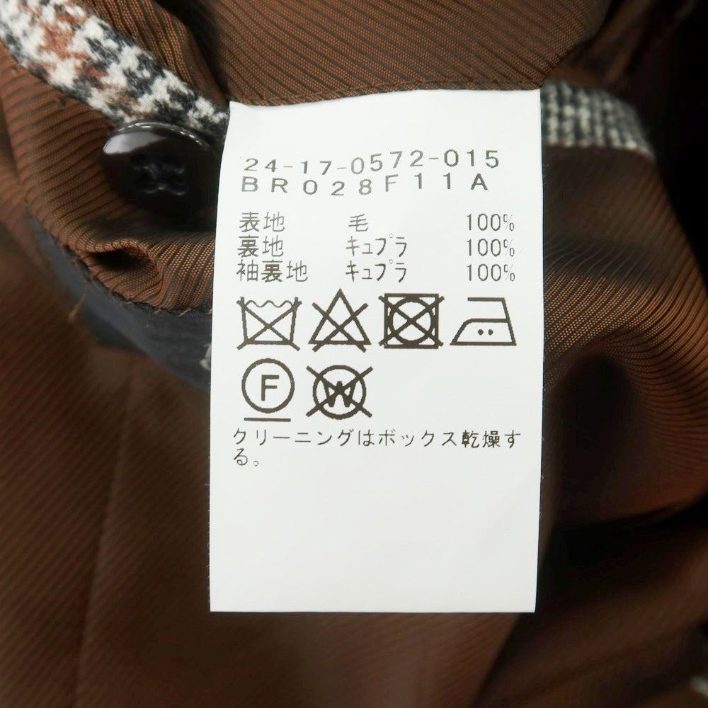【中古】ブリッラ ペル イル グスト Brilla per il gusto ウール チェック 3つボタンスーツ ブラック×ホワイトxブラウン【 44 】【 状態ランクB 】【 メンズ 】