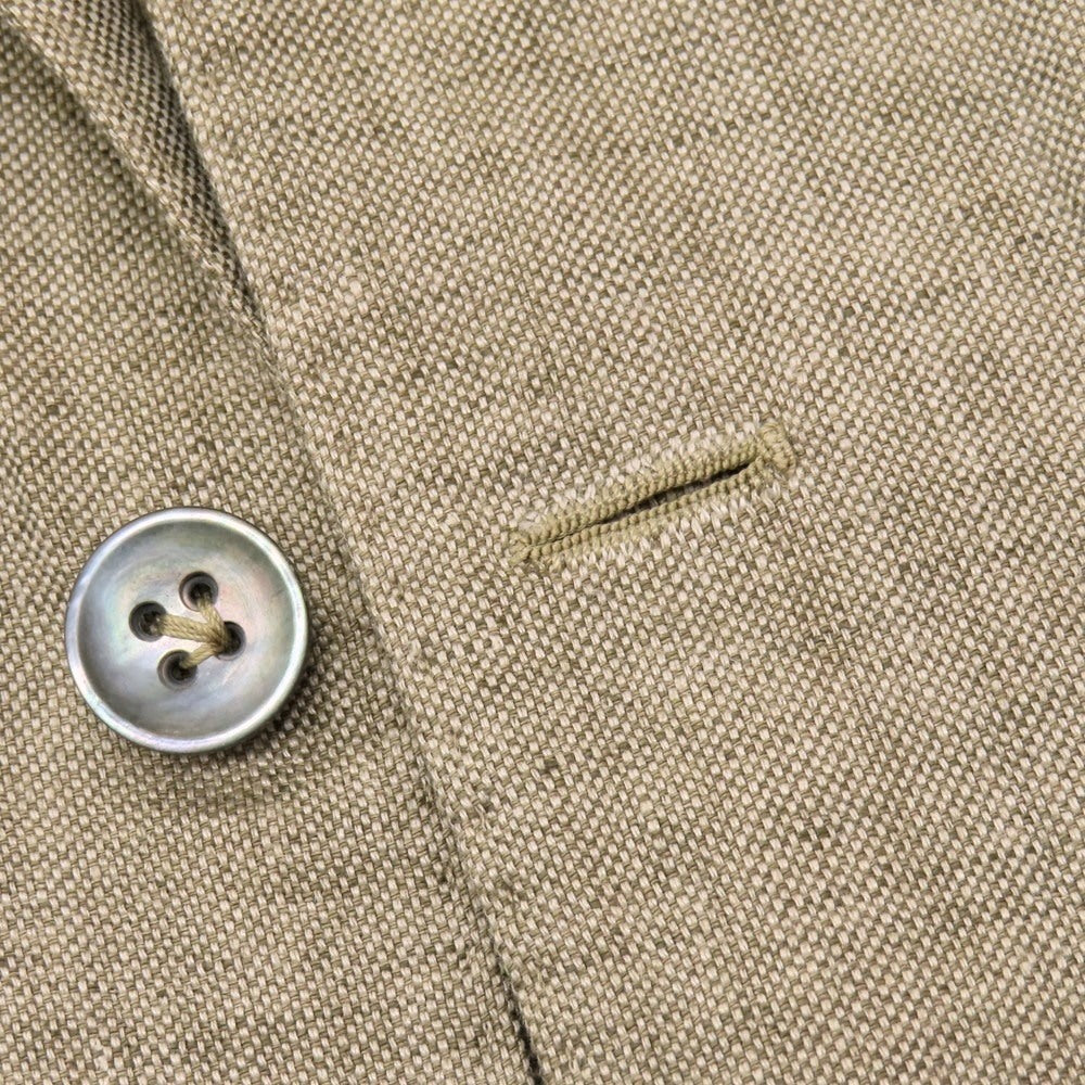 【中古】マリオ ムスカリエッロ Mario Muscariello リネン 2B サファリジャケット ブラウンベージュ【 42 】【 状態ランクC 】【 メンズ 】