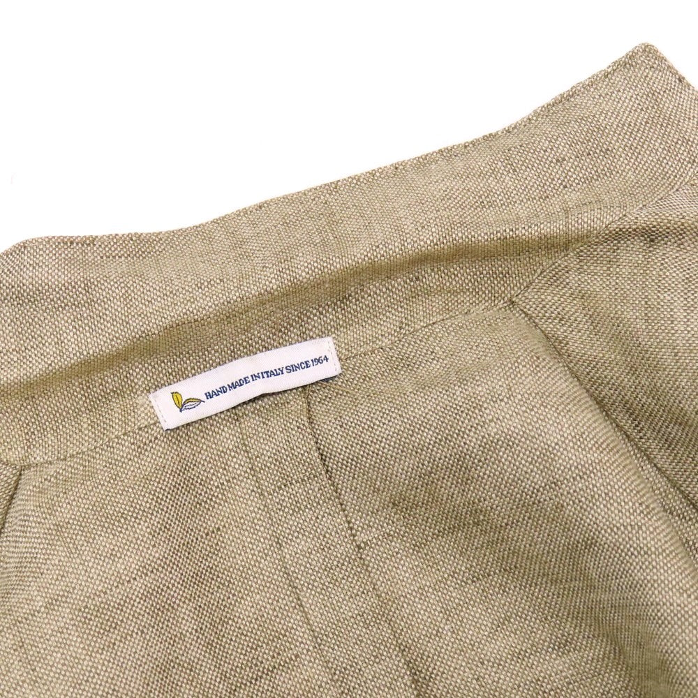【中古】マリオ ムスカリエッロ Mario Muscariello リネン 2B サファリジャケット ブラウンベージュ【 42 】【 状態ランクC 】【 メンズ 】