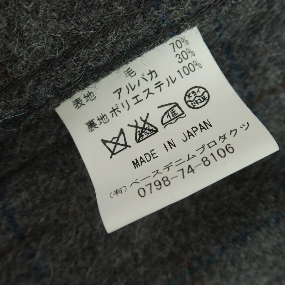 【中古】オアスロウ orSlow ウールアルパカ チェック ツーピース ジャケット&ジレ グレー系【 1 】【 状態ランクB 】【 メンズ 】