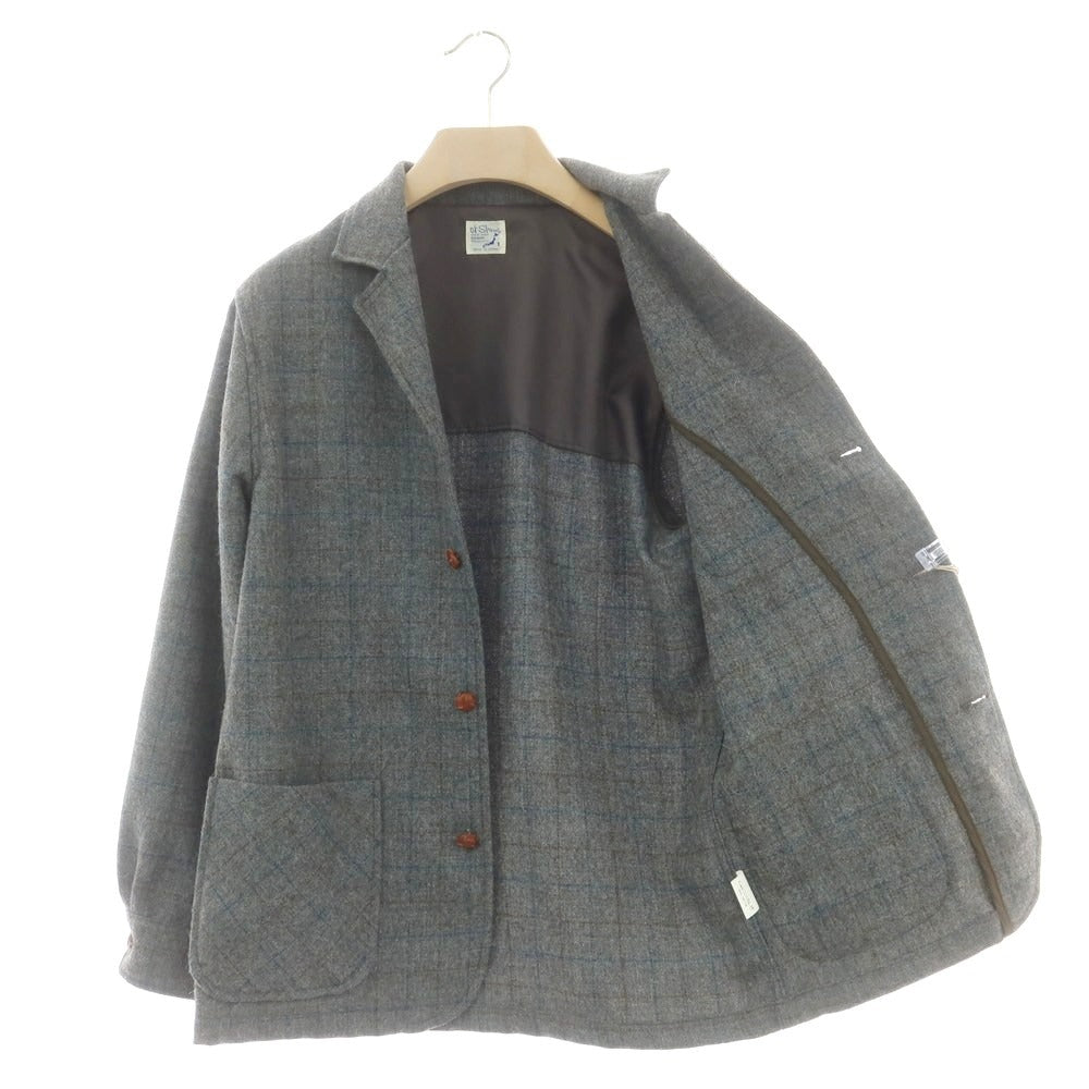 【中古】オアスロウ orSlow ウールアルパカ チェック ツーピース ジャケット&ジレ グレー系【 1 】【 状態ランクB 】【 メンズ 】
