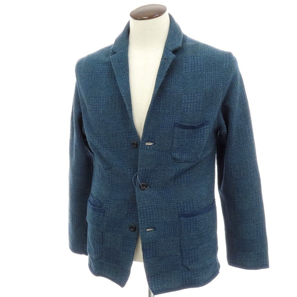 【中古】フォーティーファイブアール 45R コットン チェック 3B ニットジャケット ネイビー【 4 】【 状態ランクB 】【 メンズ 】