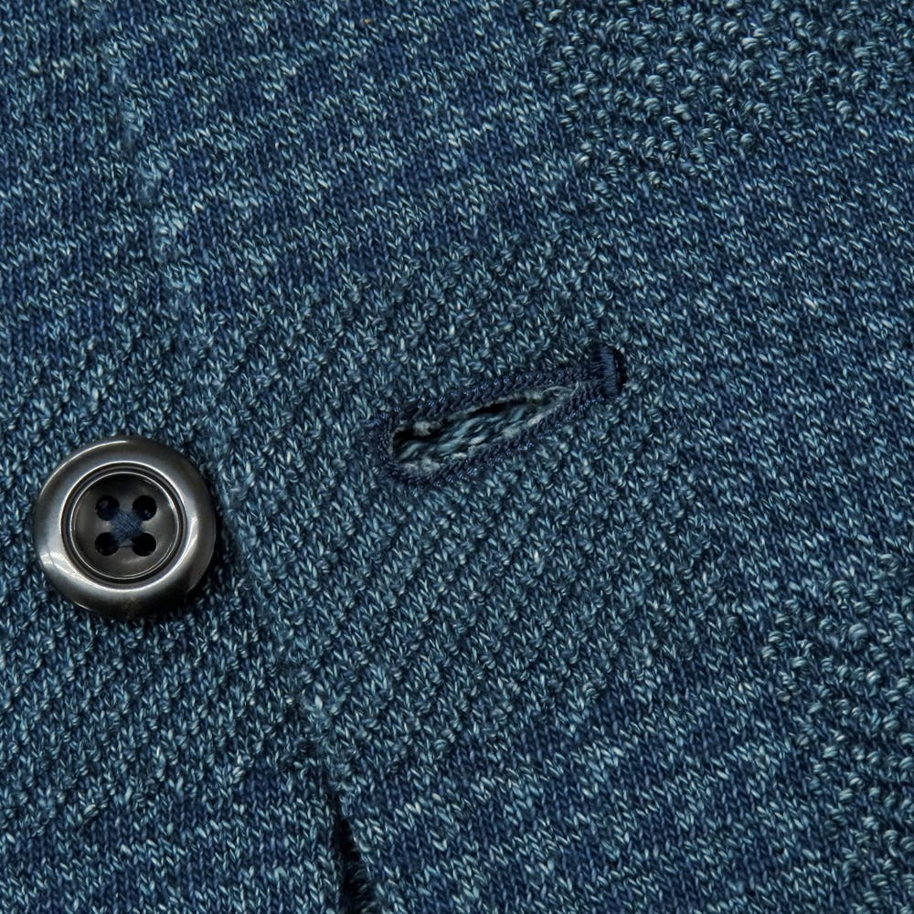 【中古】フォーティーファイブアール 45R コットン チェック 3B ニットジャケット ネイビー【 4 】【 状態ランクB 】【 メンズ 】