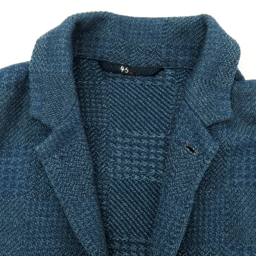【中古】フォーティーファイブアール 45R コットン チェック 3B ニットジャケット ネイビー【 4 】【 状態ランクB 】【 メンズ 】