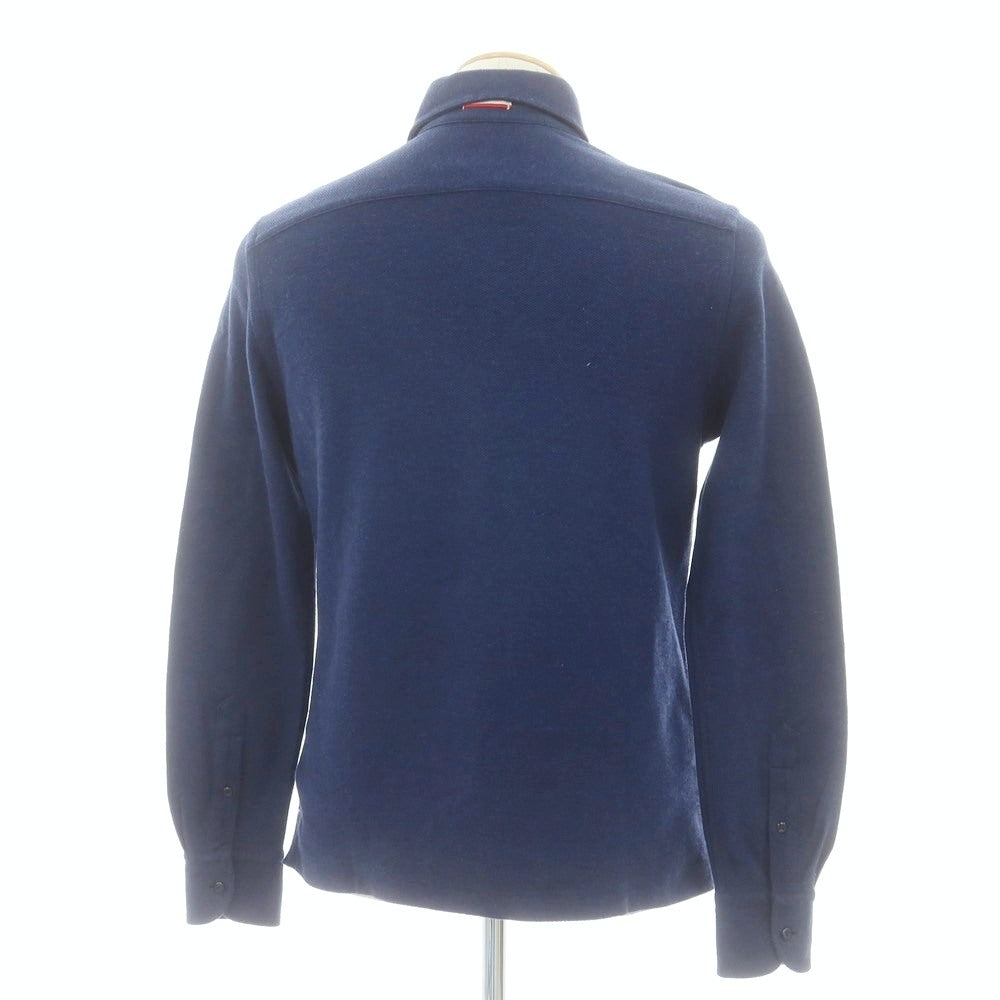 【中古】ギローバー GUY ROVER Brilla per il gusto別注 コットン鹿の子 ホリゾンタルカラー 長袖ポロシャツ ネイビー【 XS 】【 状態ランクB 】【 メンズ 】